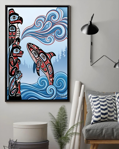 Native Orca Art Poster - Canvas