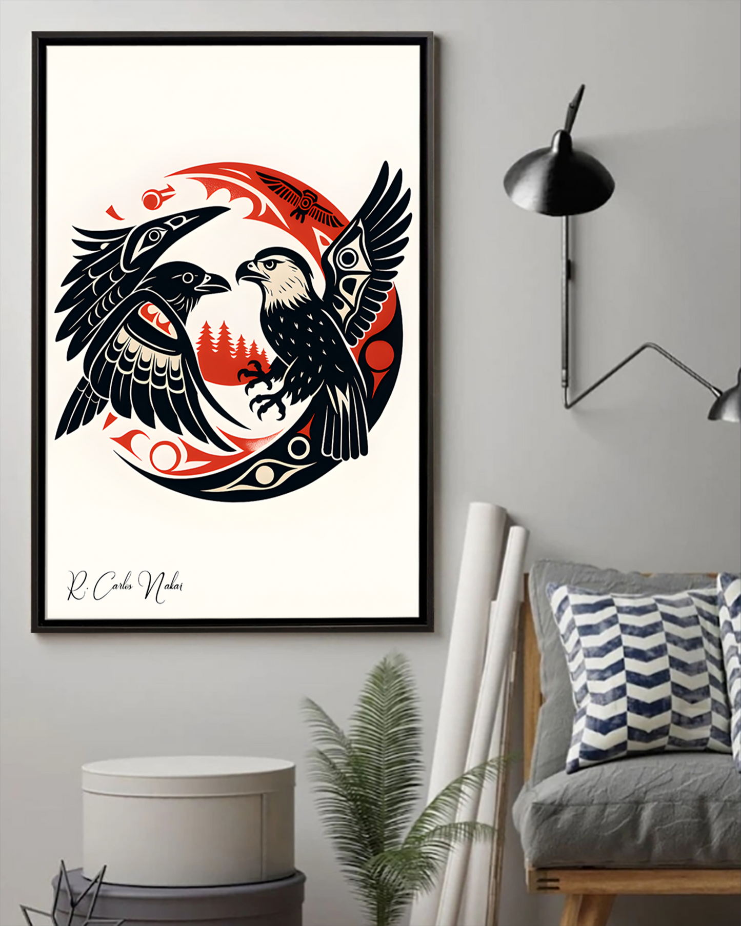 Native Hummingbird Art Poster - Canvas