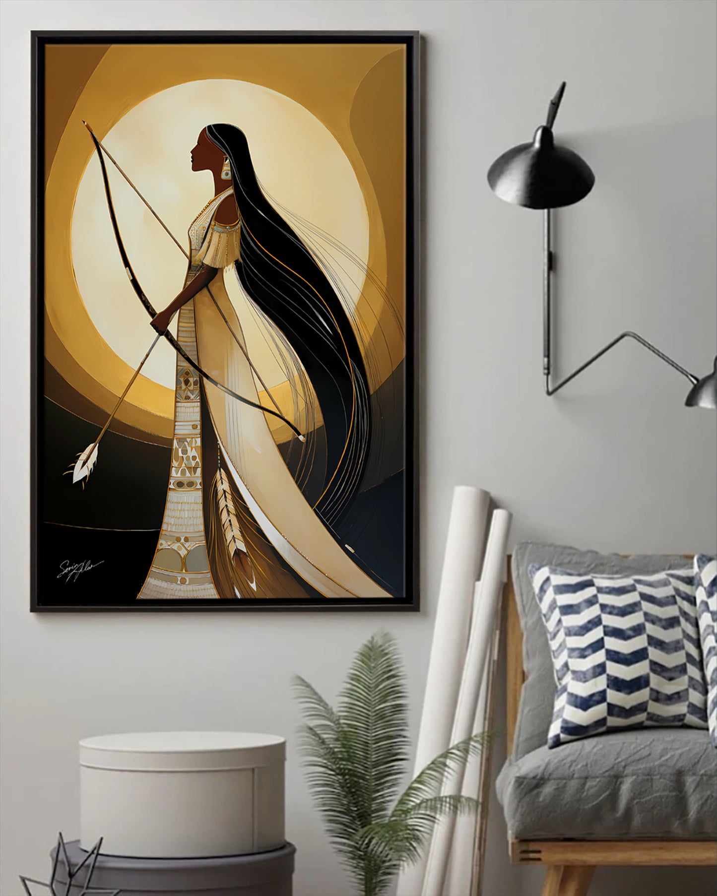 She Stands Where the Light Begins Poster - Canvas