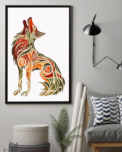 Native Wolf Art Poster - Canvas