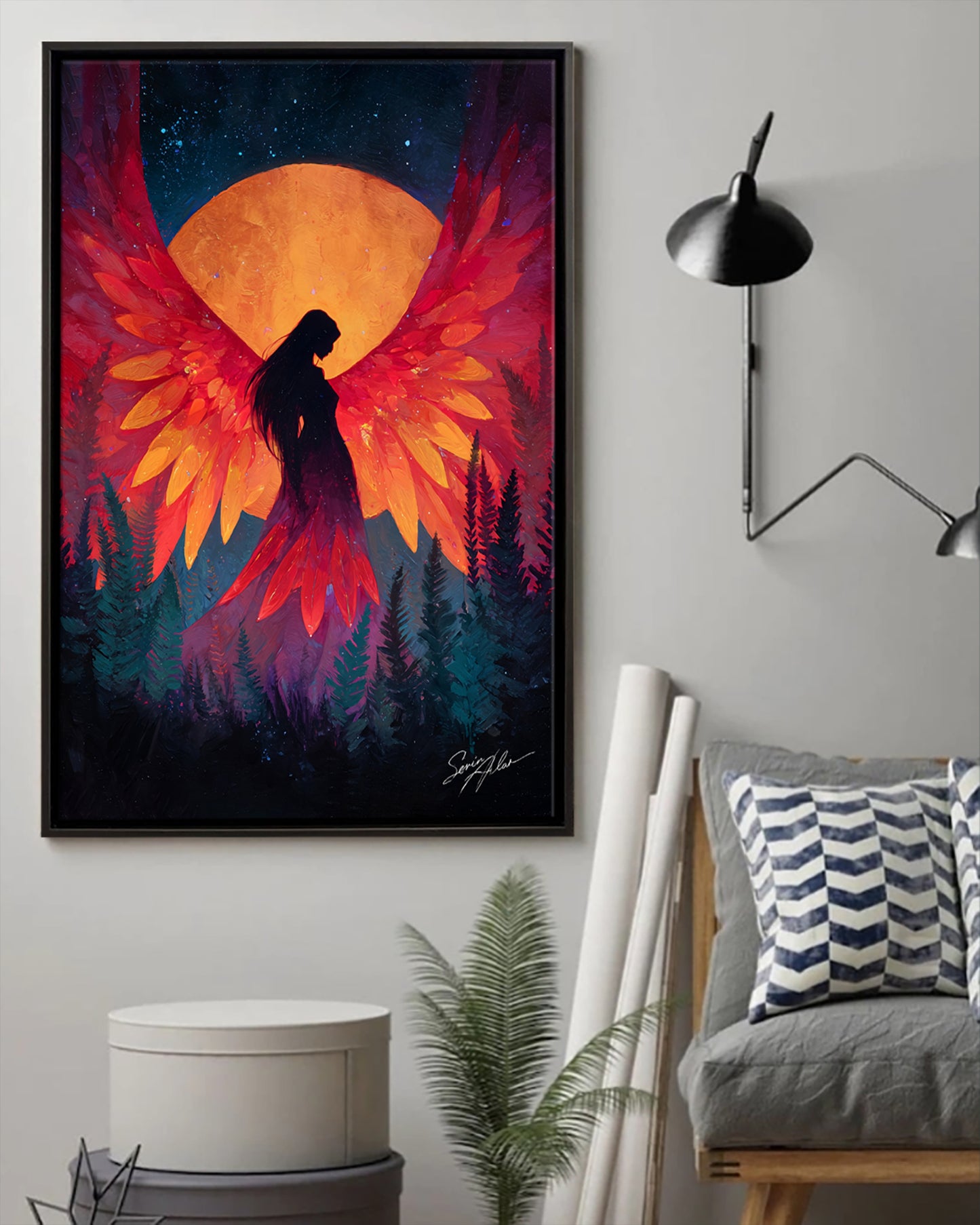 Phoenix of the Sacred Flame Poster - Canvas