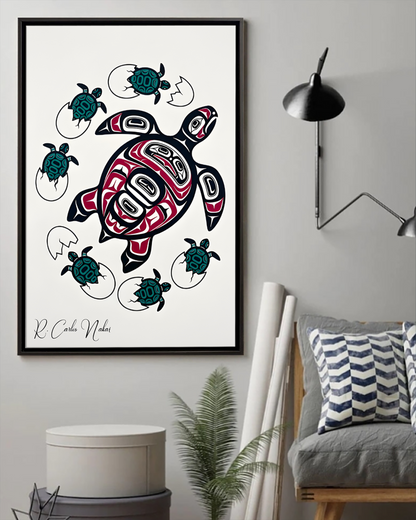 Native Turtle Art Poster - Canvas