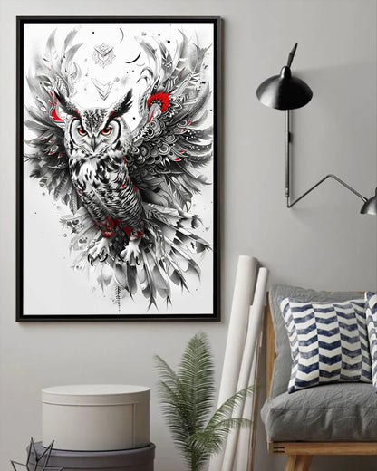 Native Owl Art Poster - Canvas