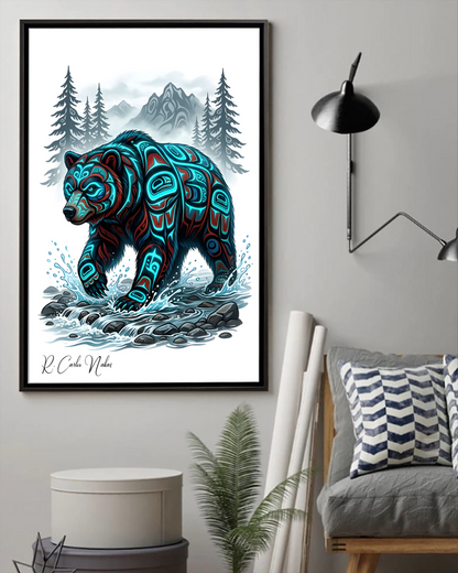 Native Bear Art Poster - Canvas