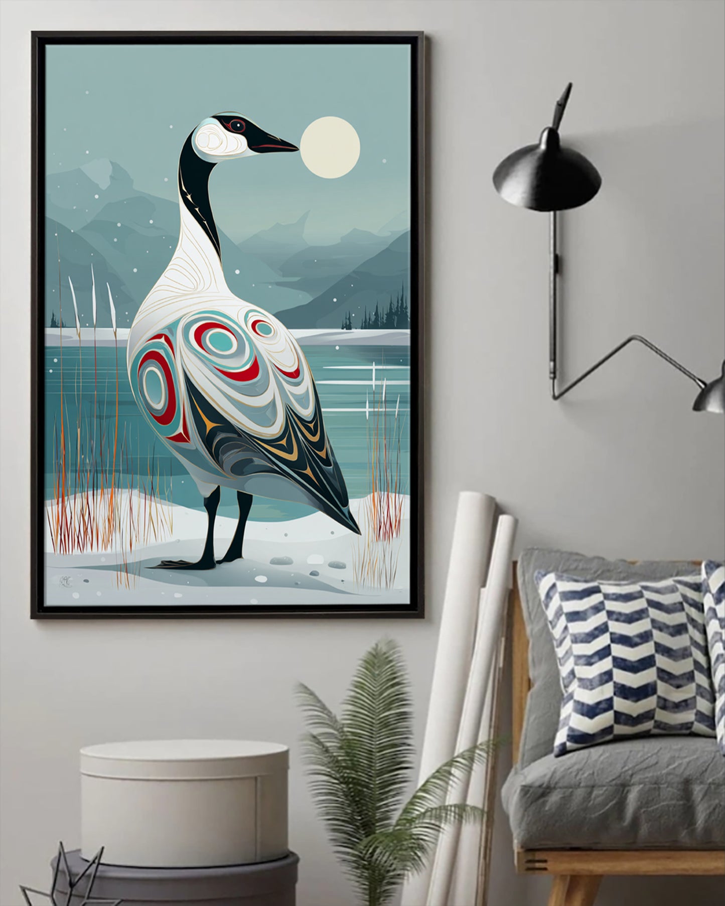 Native Goose Art Poster - Canvas