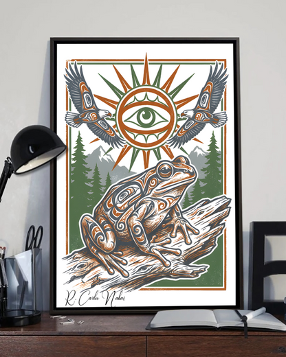 Native Frog Art Poster - Canvas