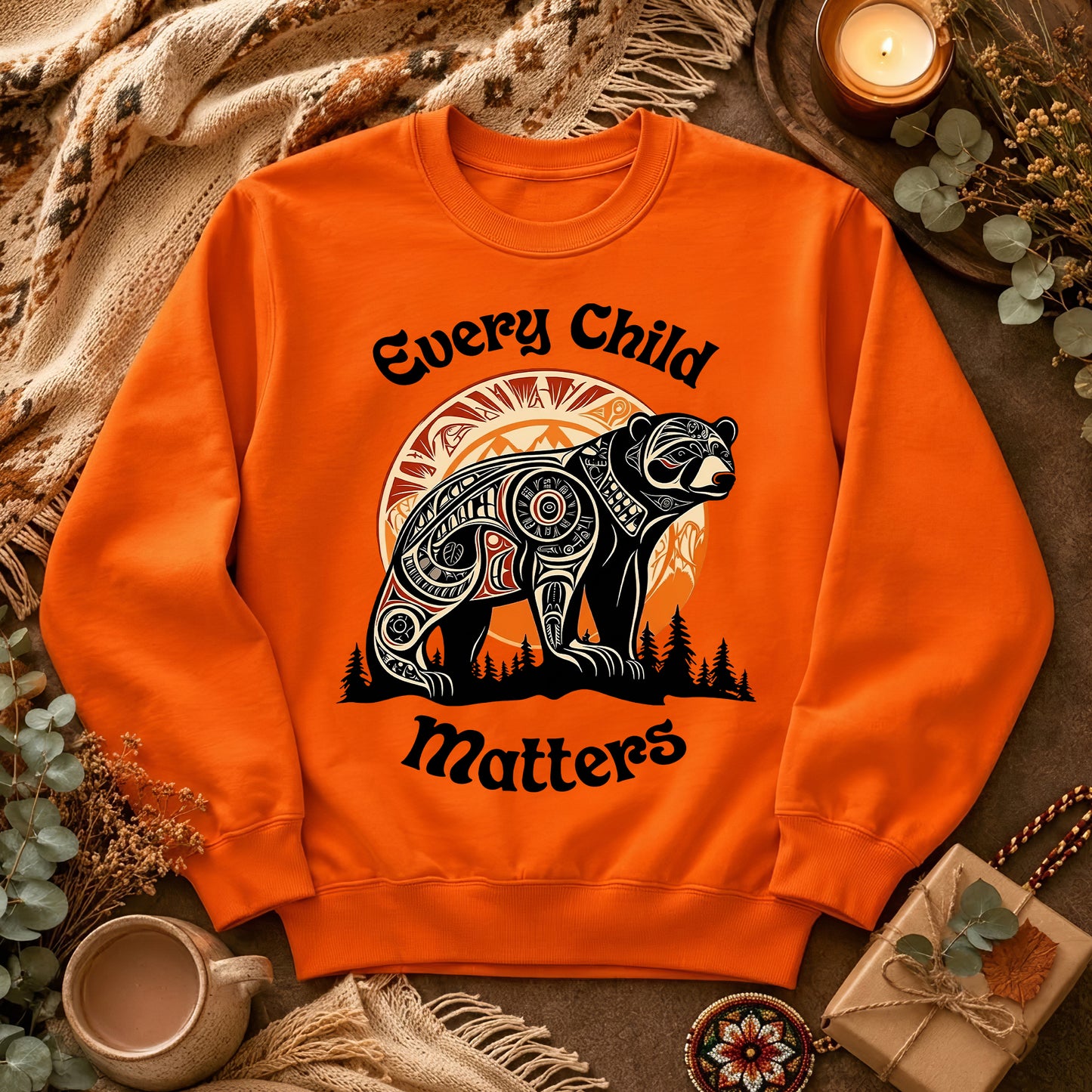 Bear Guardian of the Forest Orange Shirt