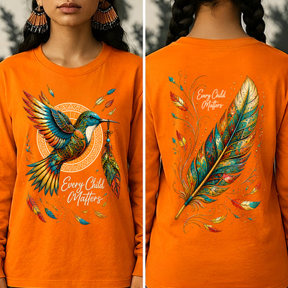Hummingbird Remembrance Orange Shirt - Two Sides