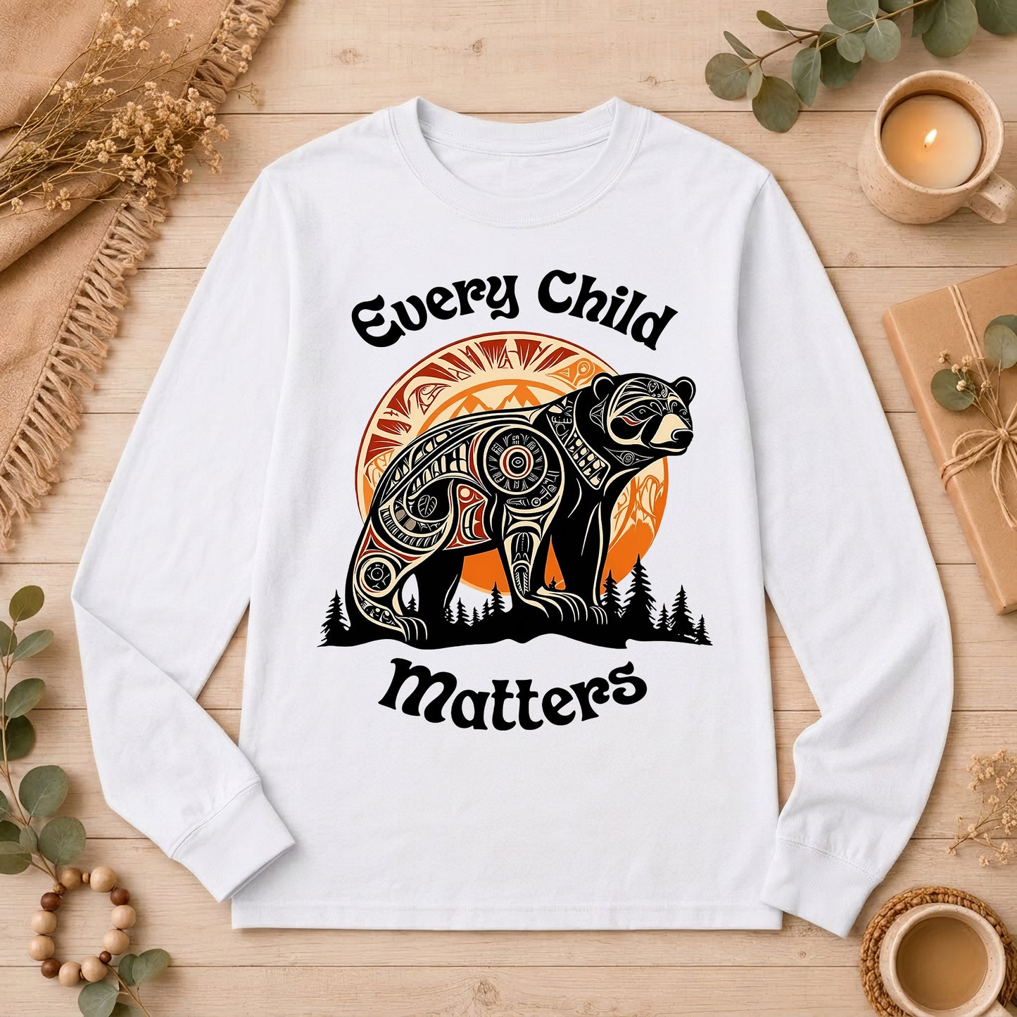 Bear Guardian of the Forest Orange Shirt