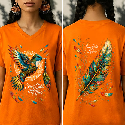 Hummingbird Remembrance Orange Shirt - Two Sides