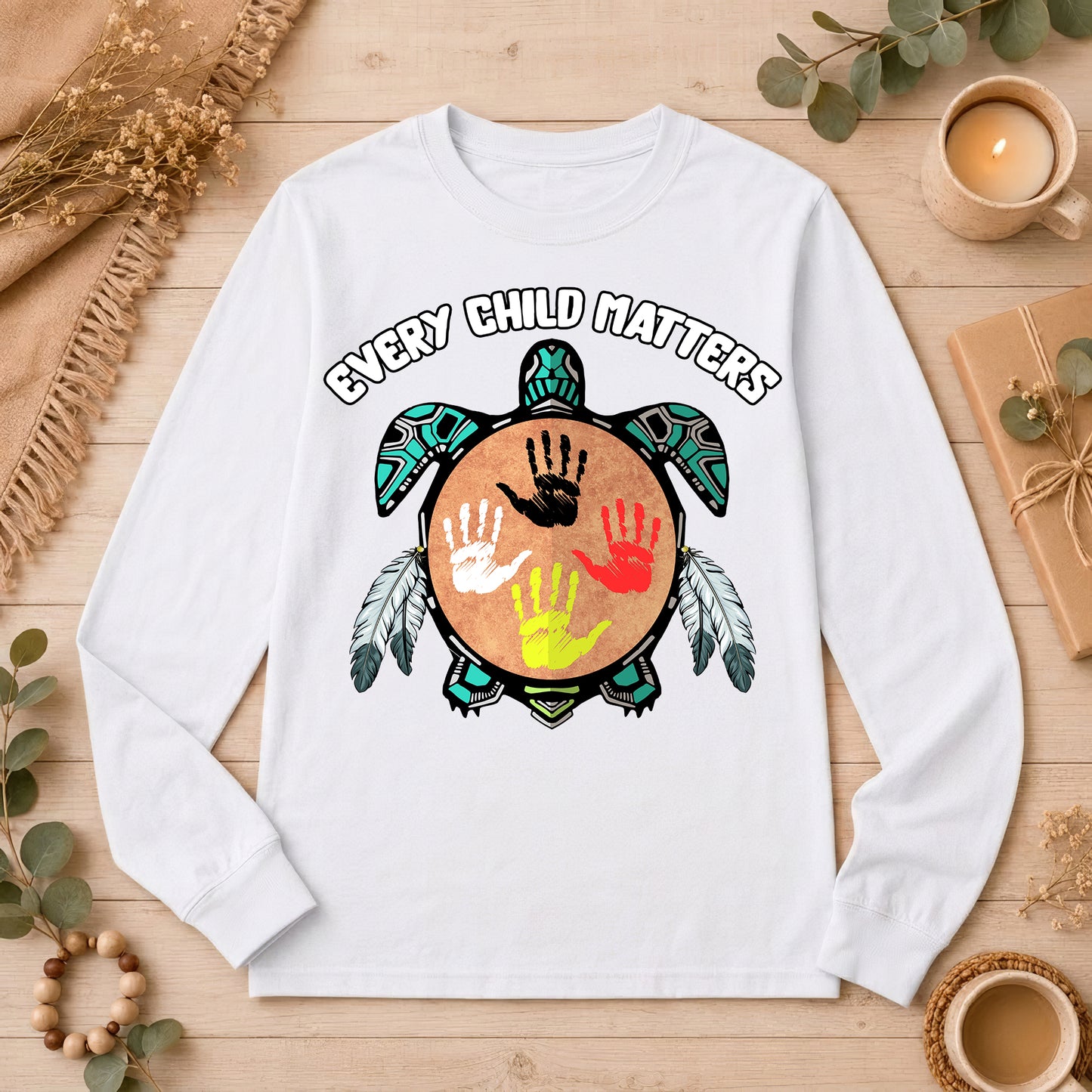 Turtle Spirit – Mother Earth & Resilience Orange Shirt