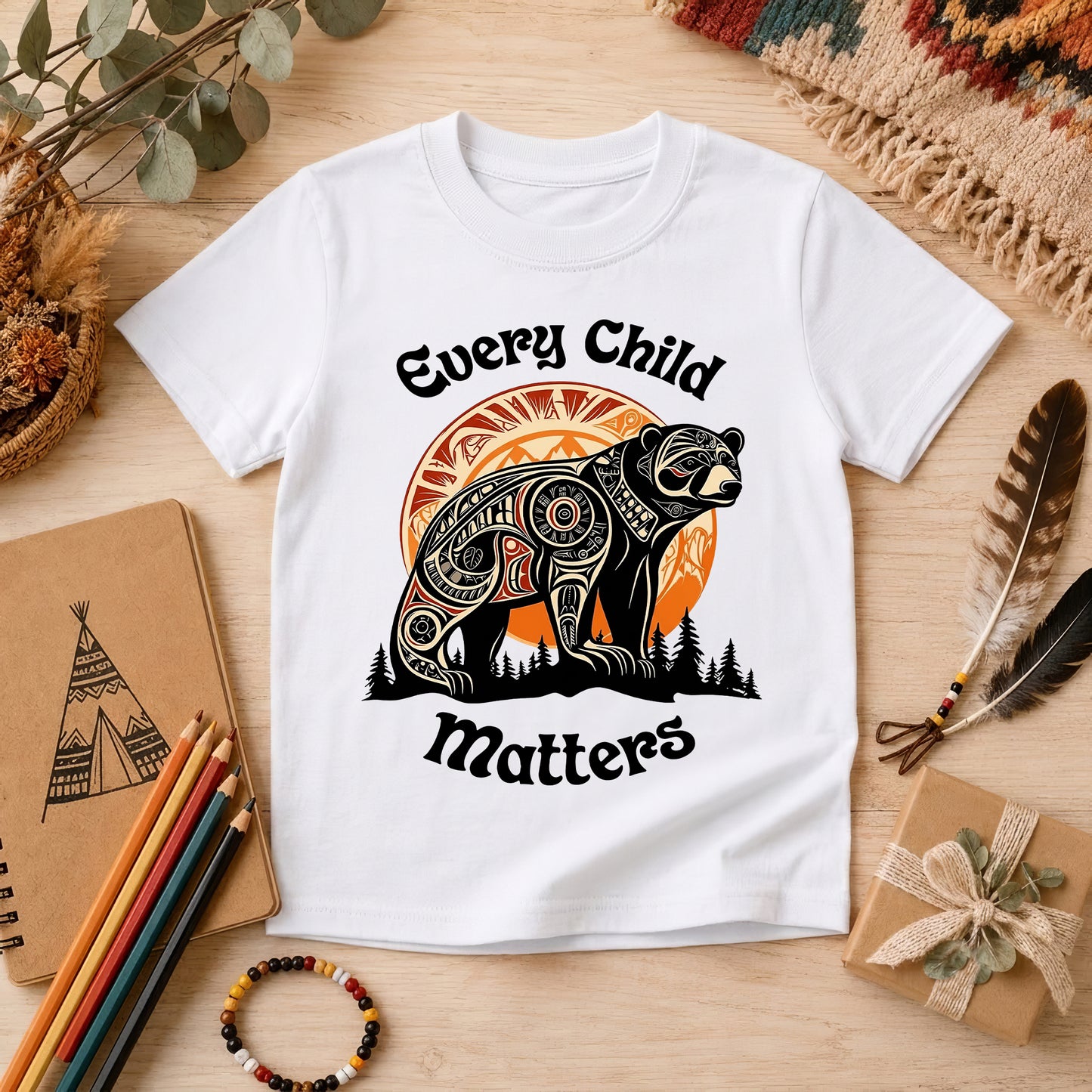 Bear Guardian of the Forest Orange Shirt
