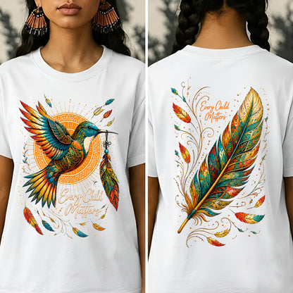 Hummingbird Remembrance Orange Shirt - Two Sides