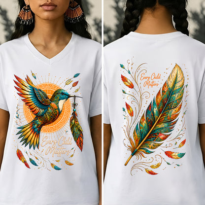 Hummingbird Remembrance Orange Shirt - Two Sides