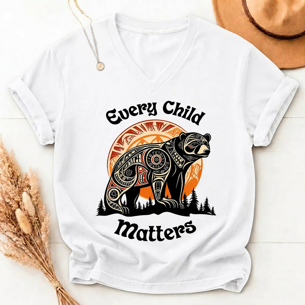 Bear Guardian of the Forest Orange Shirt