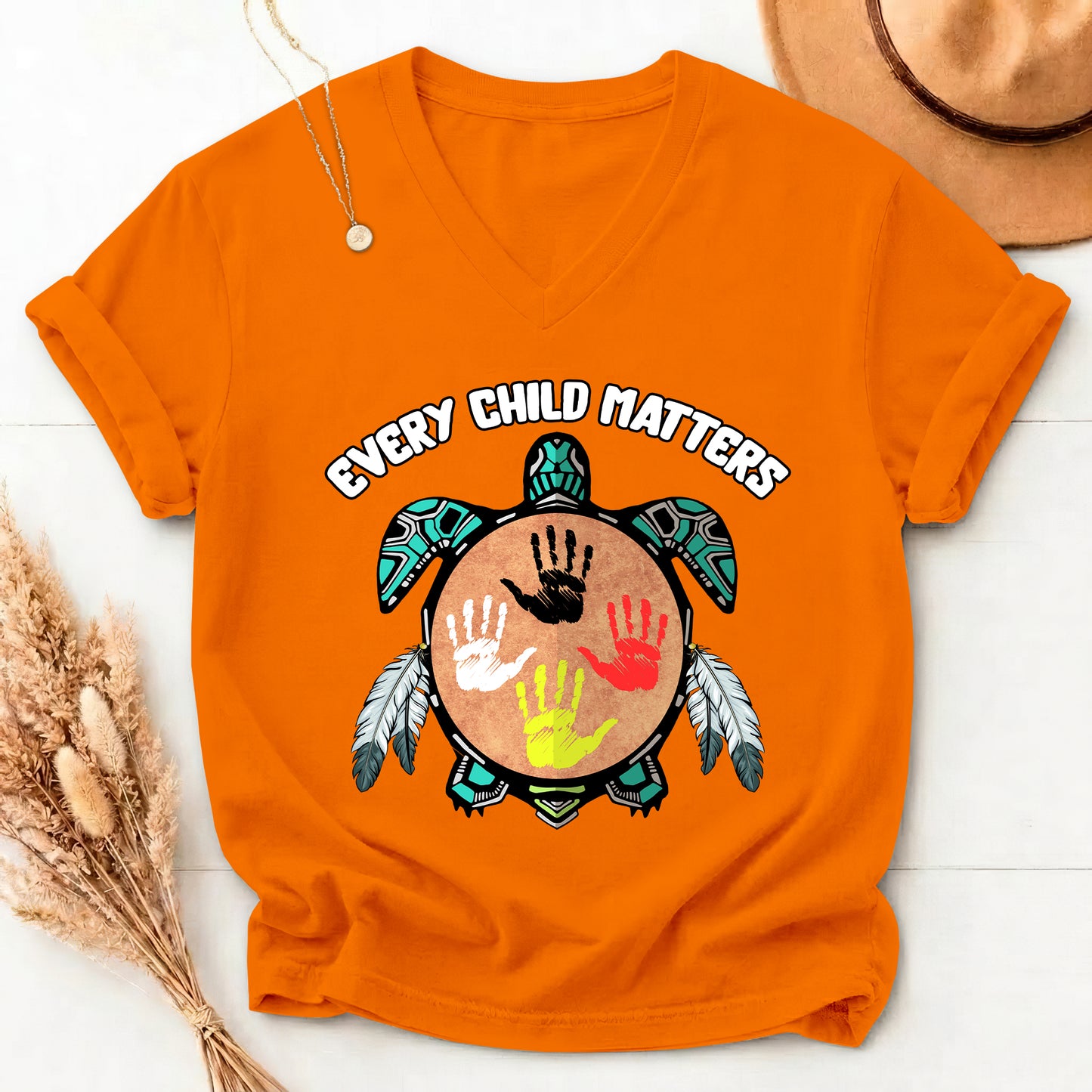 Turtle Spirit – Mother Earth & Resilience Orange Shirt