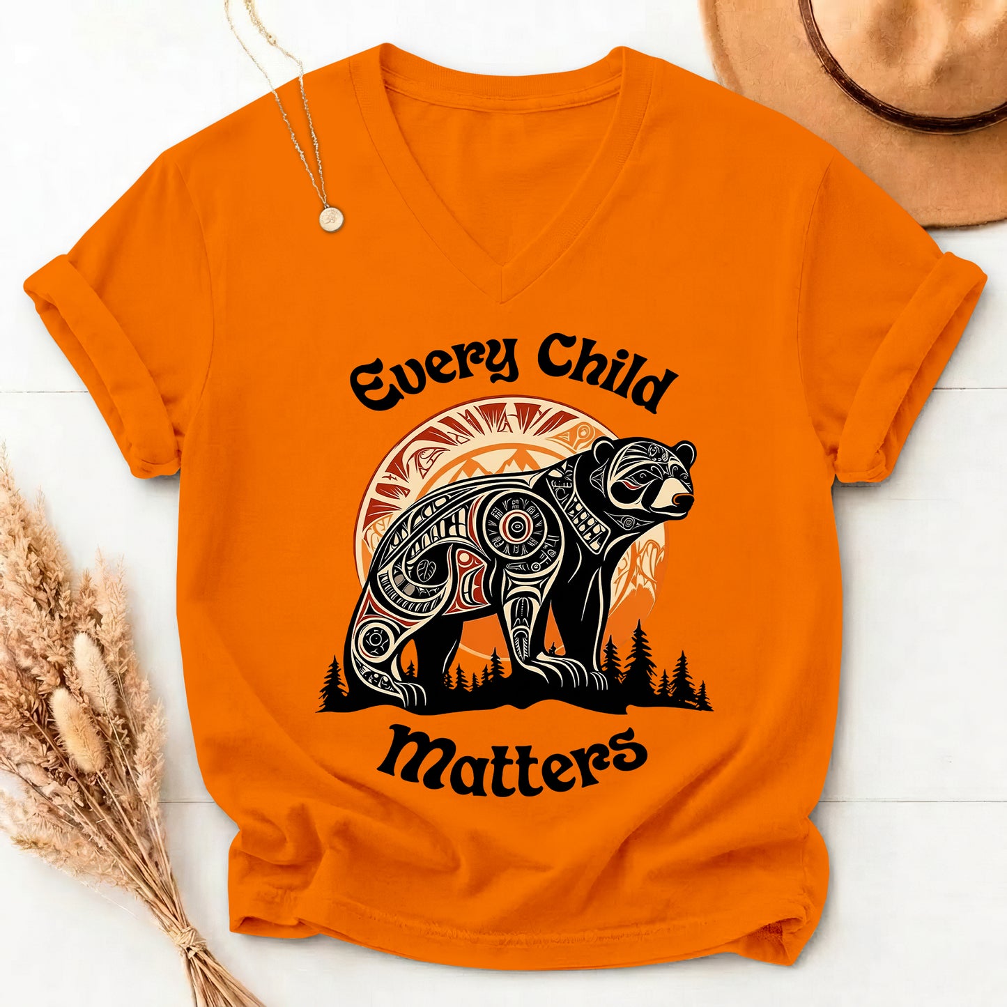 Bear Guardian of the Forest Orange Shirt