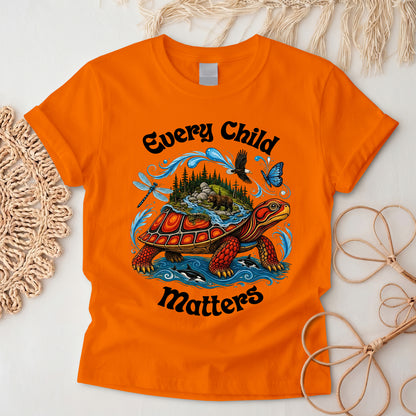 Turtle Carrying the Wild Orange Shirt