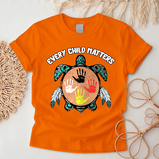 Turtle Spirit – Mother Earth & Resilience Orange Shirt