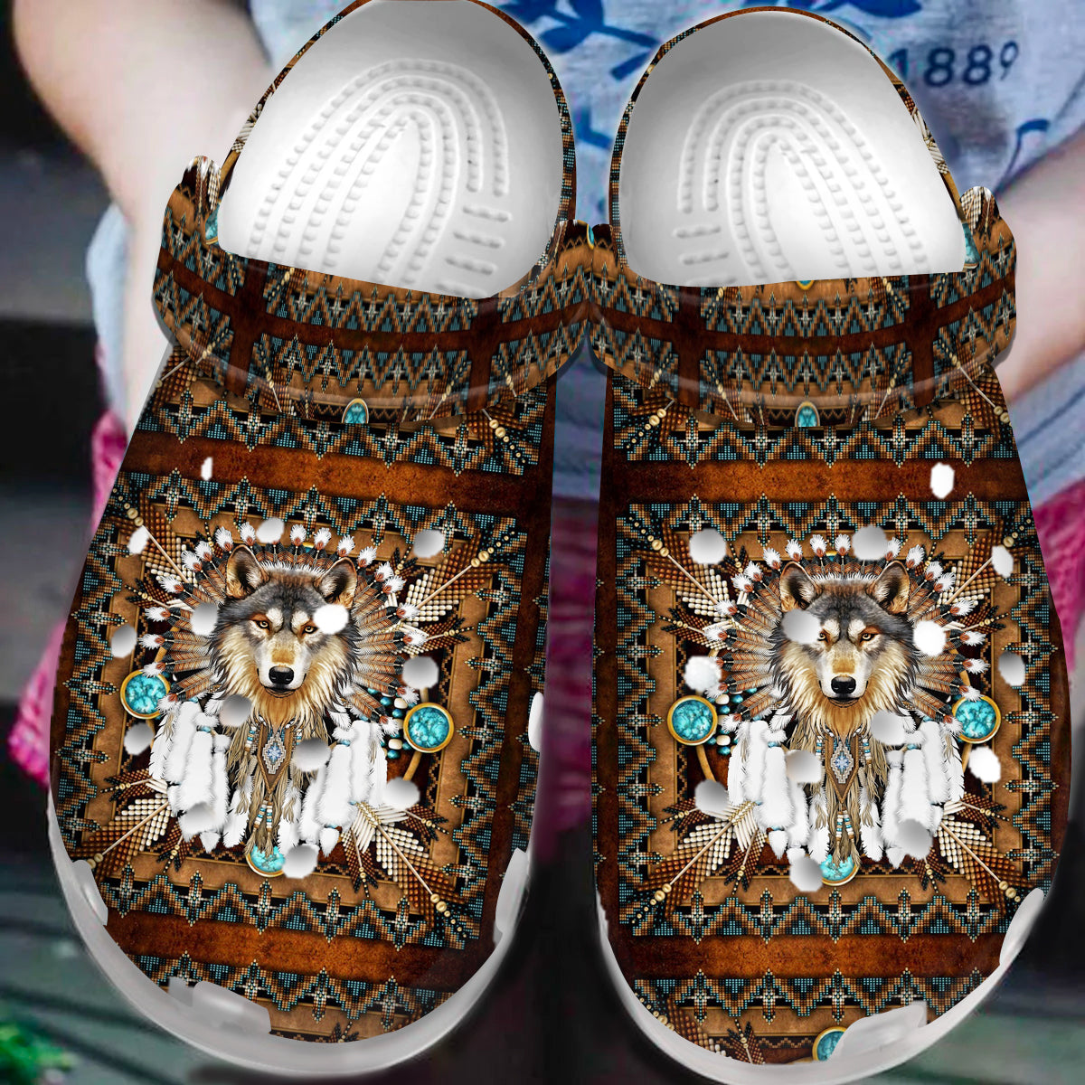 Native Pattern Clog Shoes For Adult and Kid 89165 New