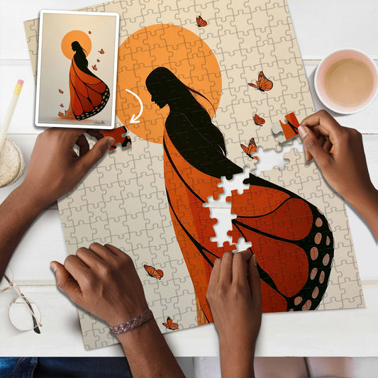 She Who Walks with Wings – Wooden Jigsaw Puzzle (300 / 500 / 1000 Pieces)