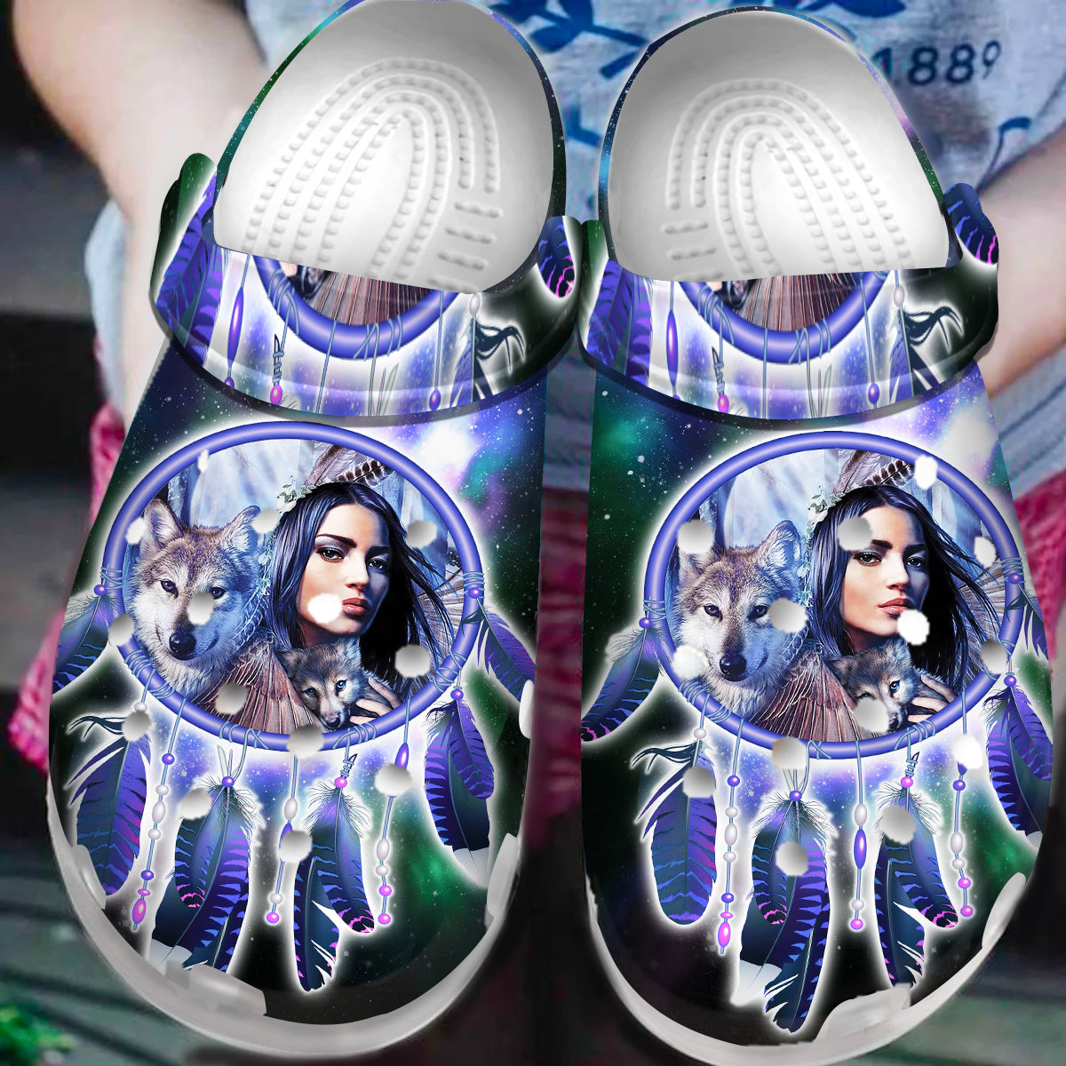 Native Pattern Clog Shoes For Adult and Kid 89107 New