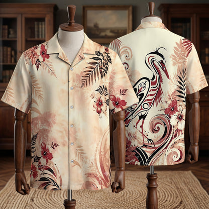 Native Heron Haida Pattern Hawaiian Shirt for Adults & Kids