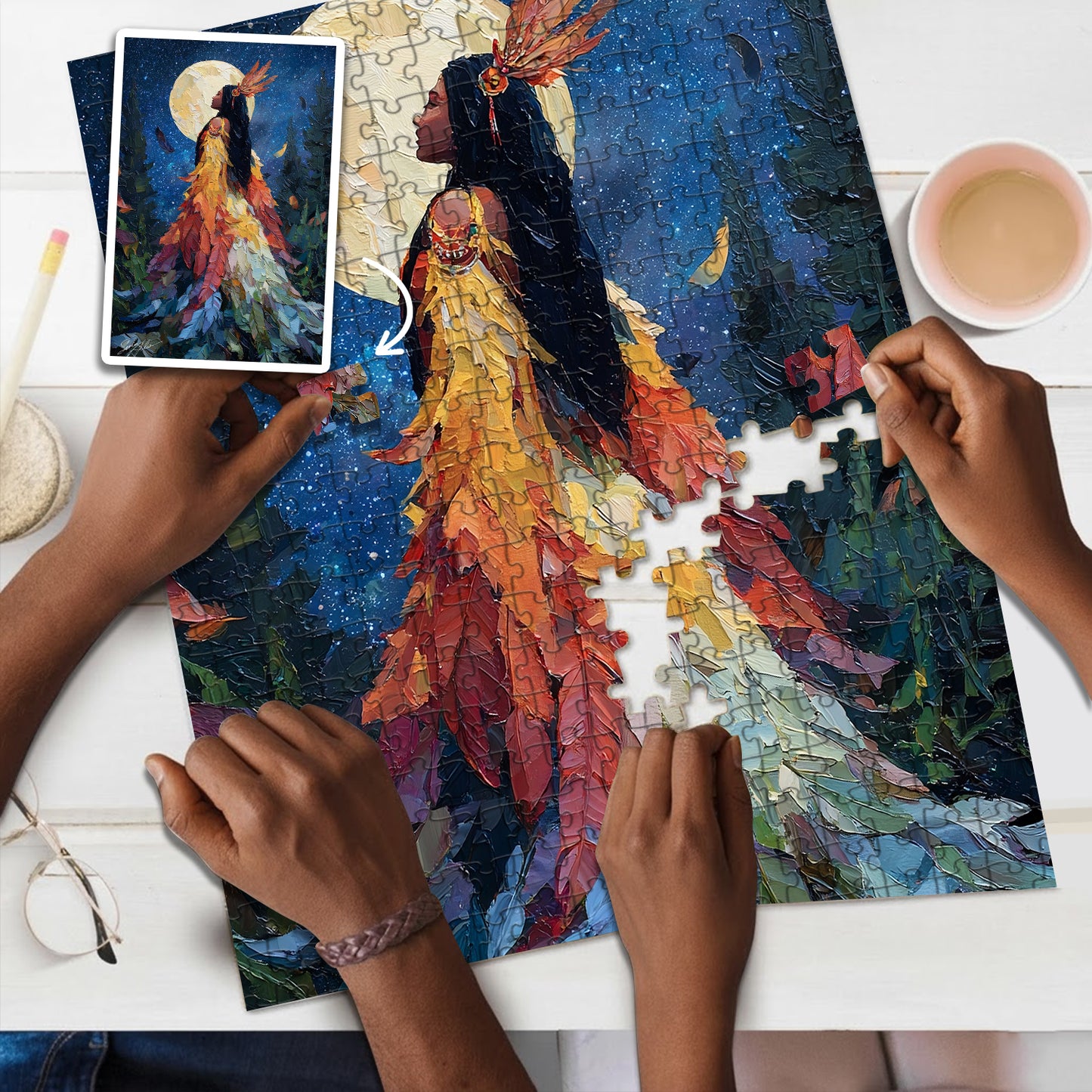 The Girl of the Sacred Forest – Wooden Jigsaw Puzzle (300 / 500 / 1000 Pieces)