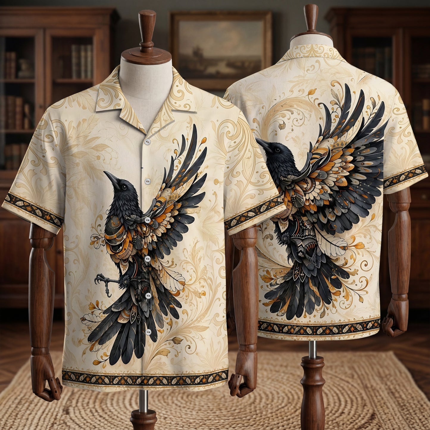 Native Bird Haida Pattern Hawaiian Shirt for Adults & Kids