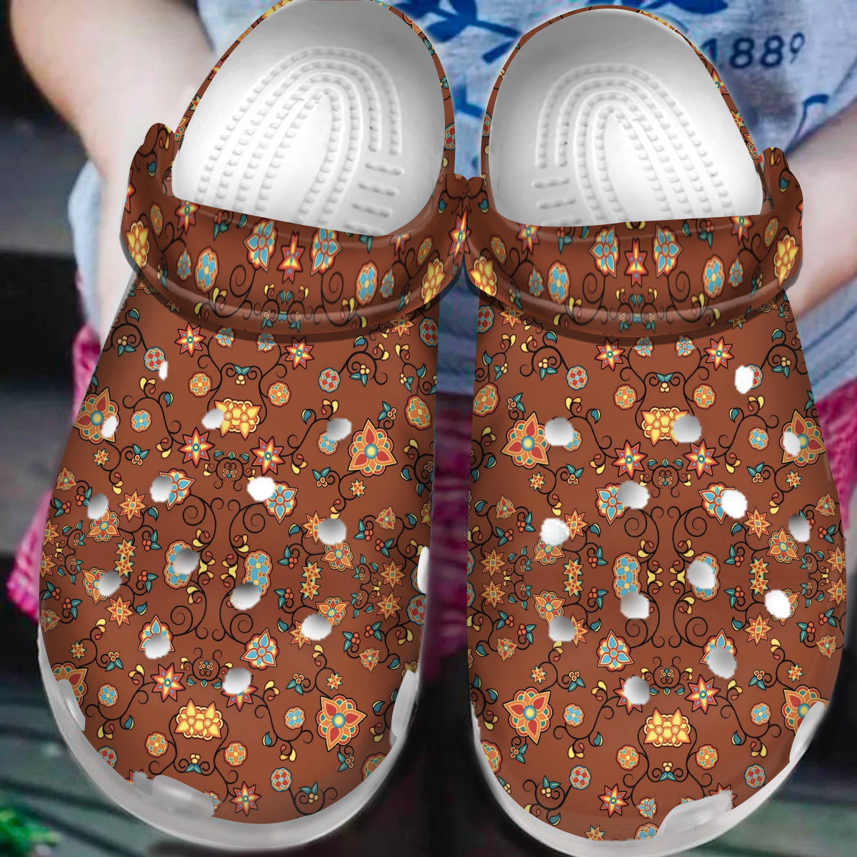 Native Pattern Clog Shoes For Adult and Kid 89126 New