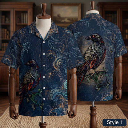 Native Raven Haida Pattern Hawaiian Shirt for Adults & Kids
