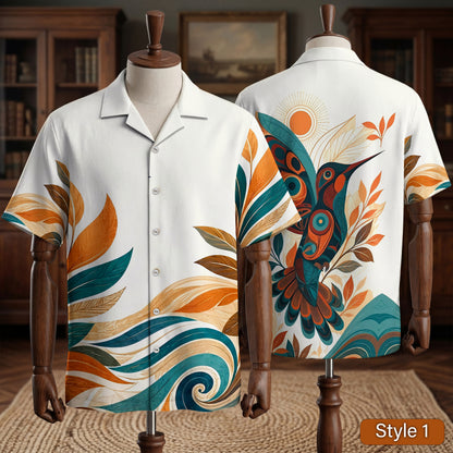 Native Hummingbird Haida Pattern Hawaiian Shirt for Adults & Kids