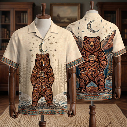 Native Bear Haida Pattern Hawaiian Shirt for Adults & Kids