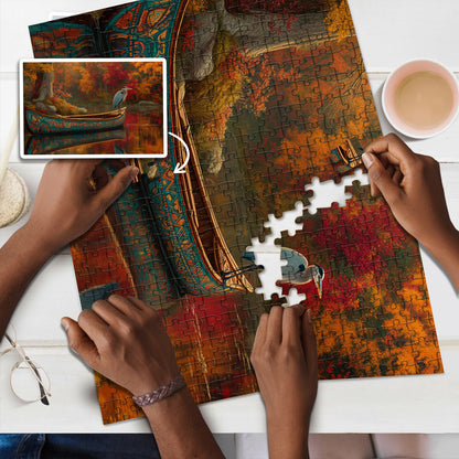 Heron - Keeper of Still Waters – Wooden Jigsaw Puzzle (300 / 500 / 1000 Pieces)