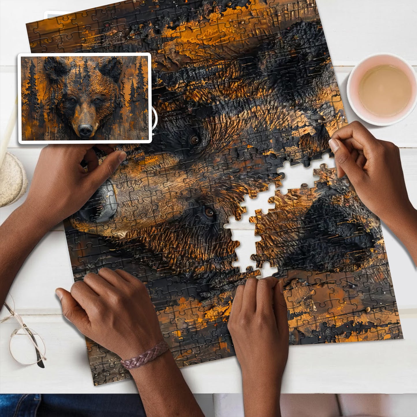 The Spirit Beneath the Pines – Wooden Jigsaw Puzzle (300 / 500 / 1000 Pieces)