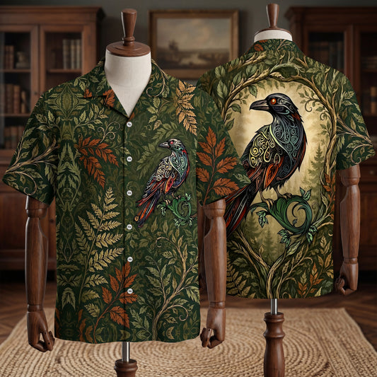 Native Raven Haida Pattern Hawaiian Shirt for Adults & Kids