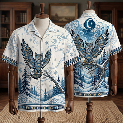 Native Owl Haida Pattern Hawaiian Shirt for Adults & Kids
