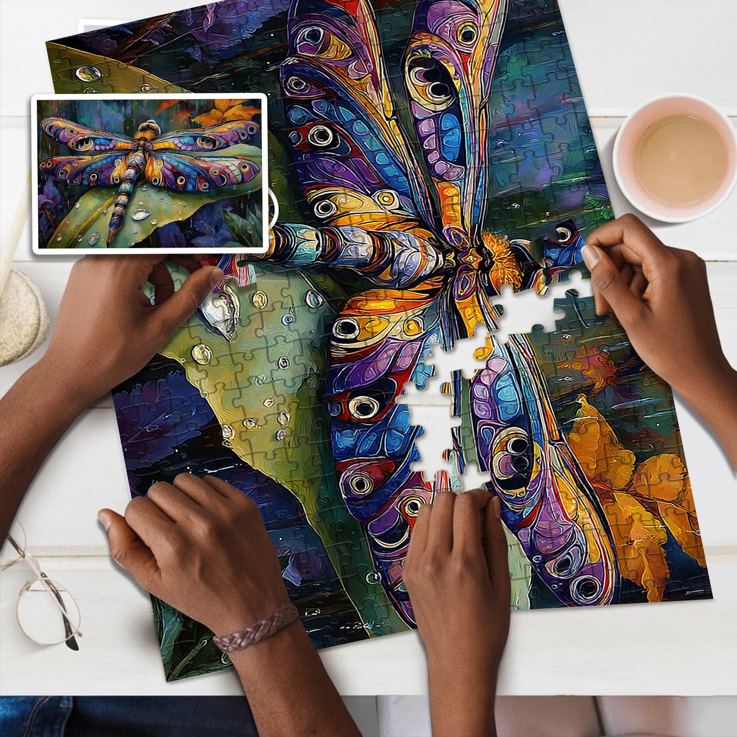 Where the Dragonfly Rests – Wooden Jigsaw Puzzle (300 / 500 / 1000 Pieces)