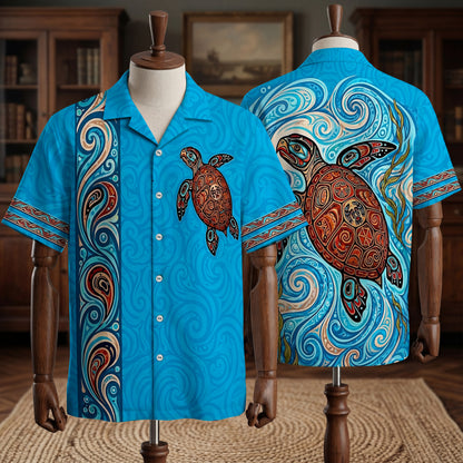 Native Turtle Haida Pattern Hawaiian Shirt for Adults & Kids