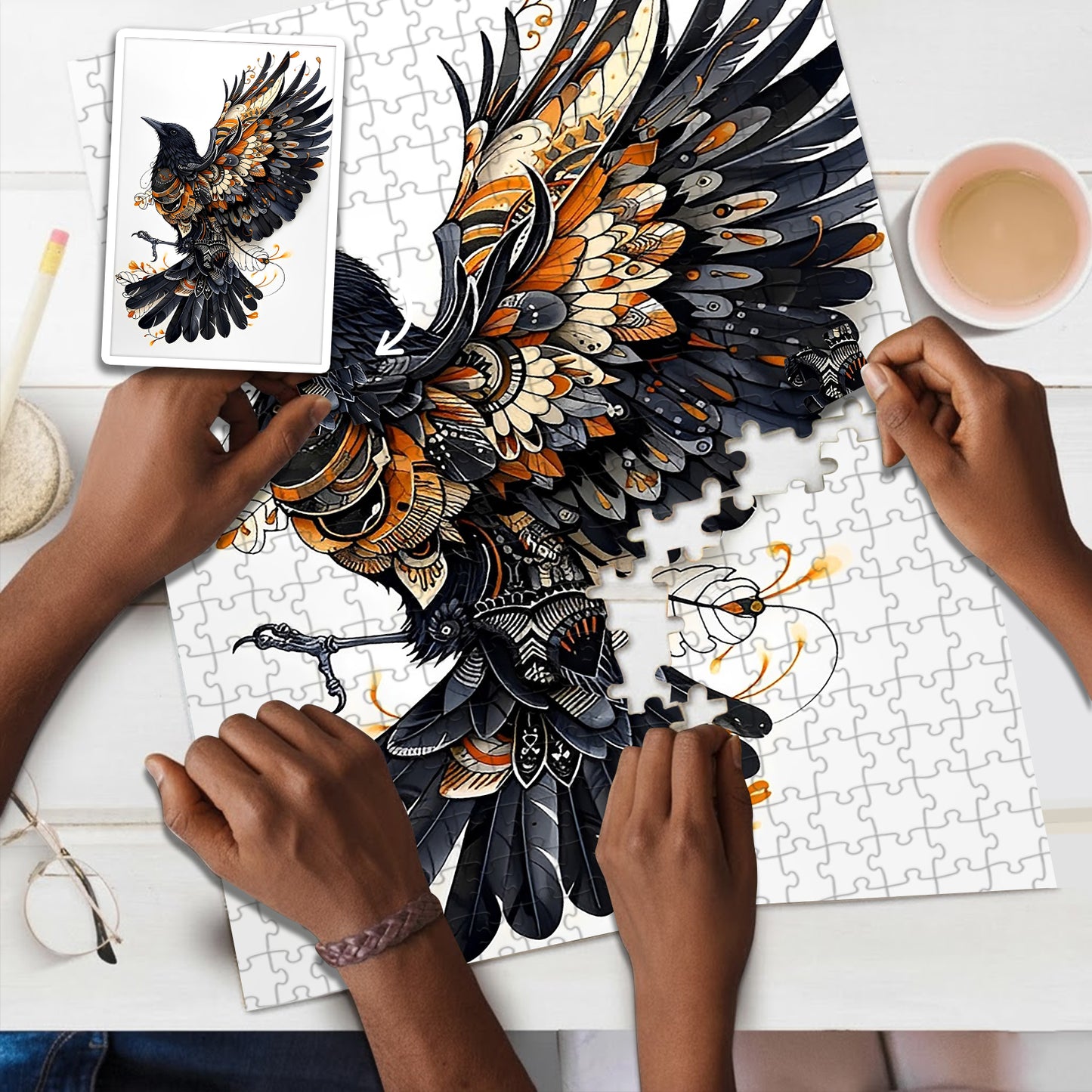 Raven – Wooden Jigsaw Puzzle (300 / 500 / 1000 Pieces)