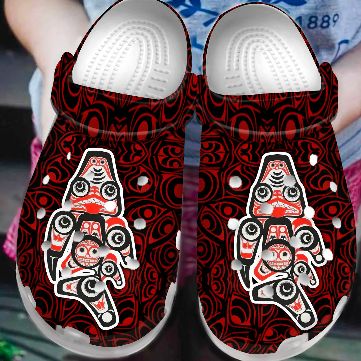 Native Pattern Clog Shoes For Adult and Kid 89121 New