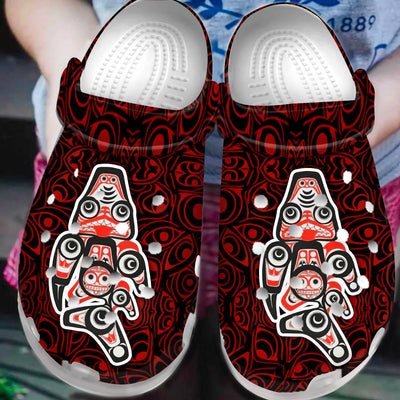 Native Pattern Clog Shoes For Adult and Kid 89121 New