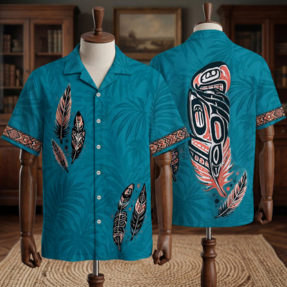 Native Haida Pattern Hawaiian Shirt for Adults & Kids