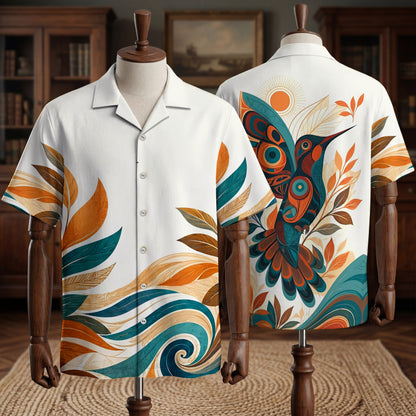 Native Hummingbird Haida Pattern Hawaiian Shirt for Adults & Kids