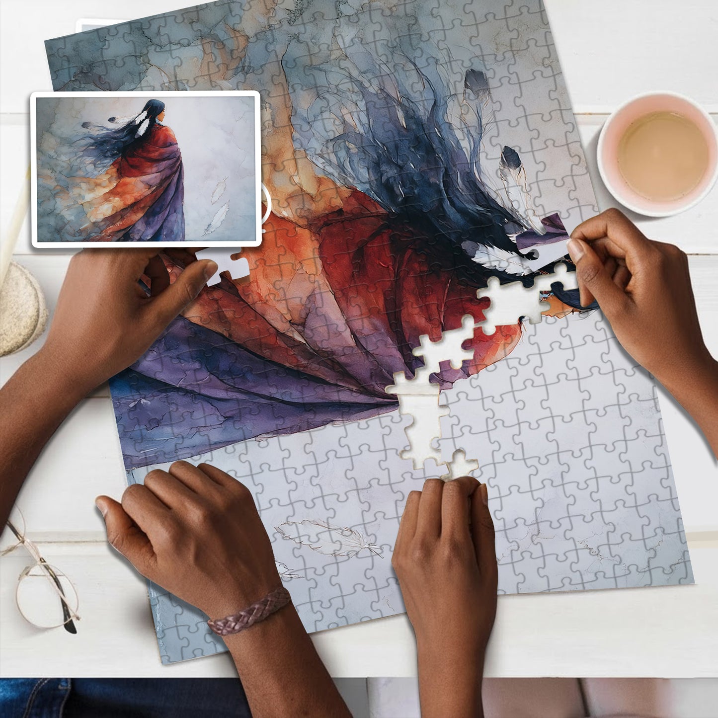 She Is Made of River and Stone – Wooden Jigsaw Puzzle (300 / 500 / 1000 Pieces)