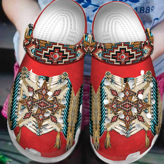 Native Pattern Clog Shoes For Adult and Kid 89160 New