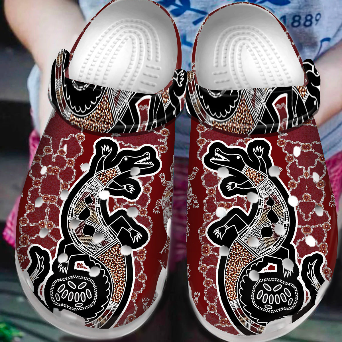 Native Pattern Clog Shoes For Adult and Kid 89125 New