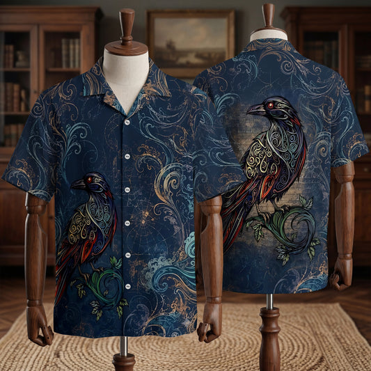 Native Raven Haida Pattern Hawaiian Shirt for Adults & Kids