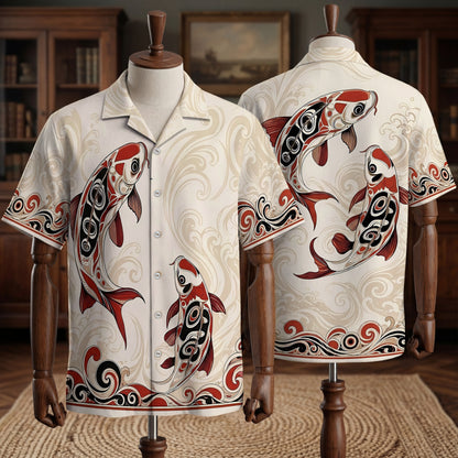 Native Carp Haida Pattern Hawaiian Shirt for Adults & Kids