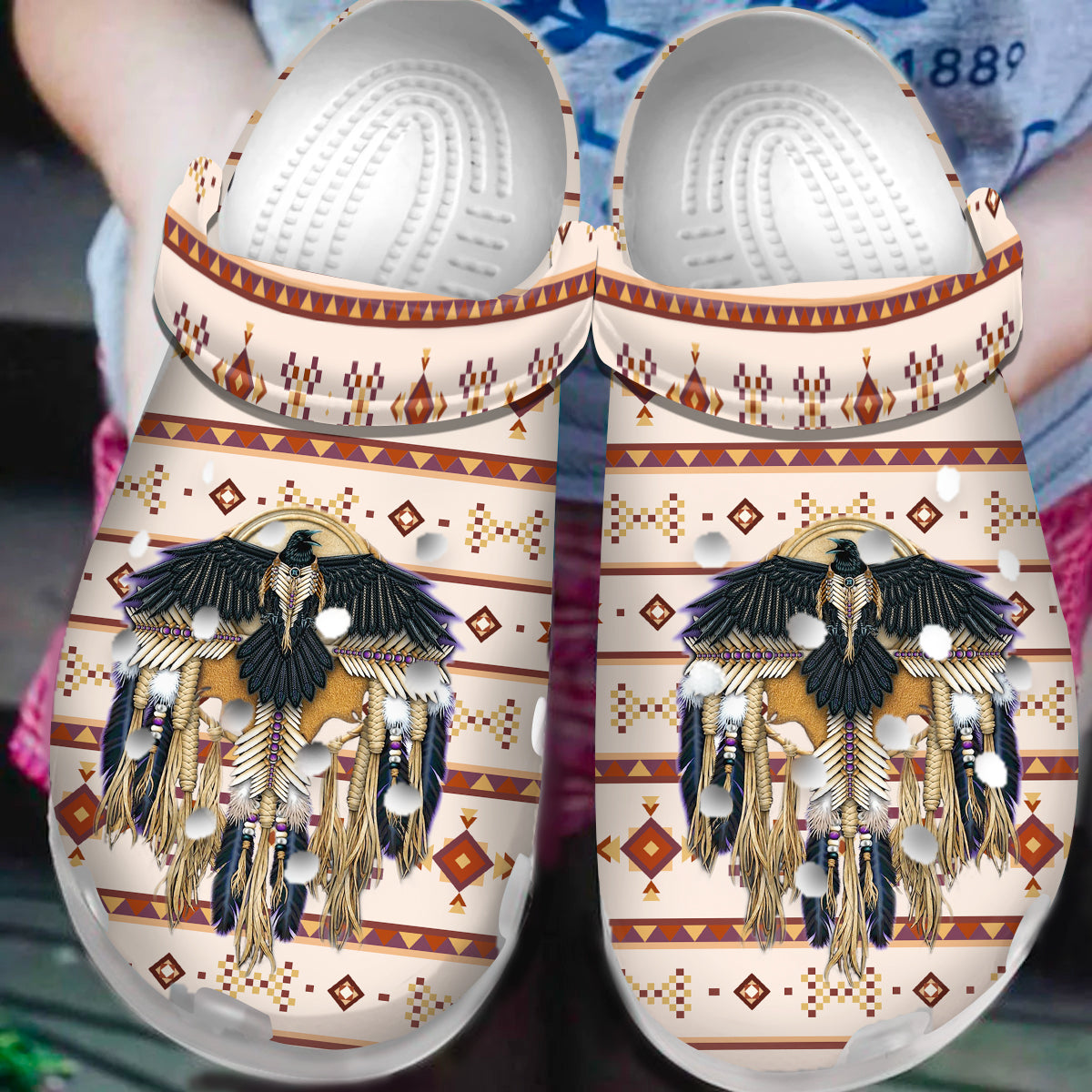 Native Pattern Clog Shoes For Adult and Kid 89163 New